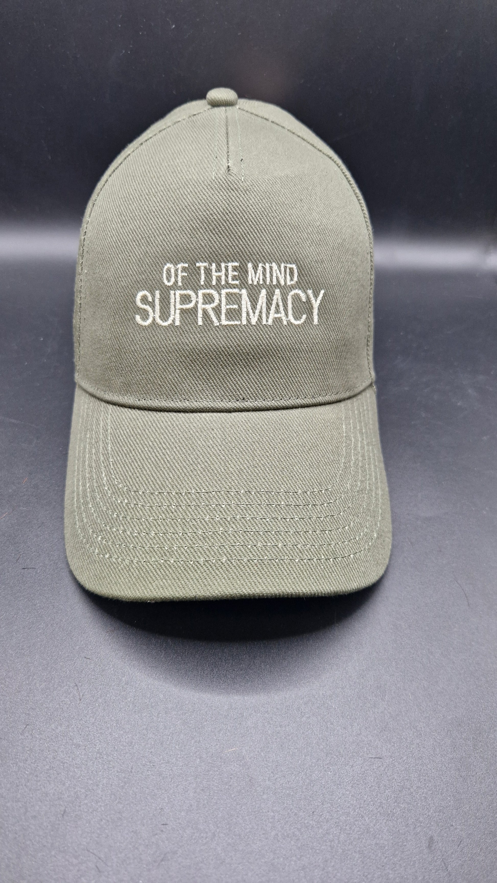 Khaki coloured thread on a Khaki baseball cap
Supremacy of the mind
Support Mental Health