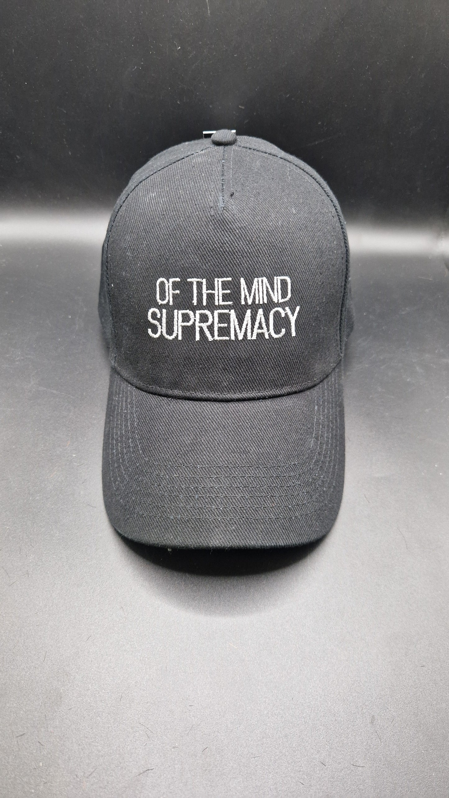 Grey Thread on a black baseball cap
Supremacy of the mind
Support Mental Health 