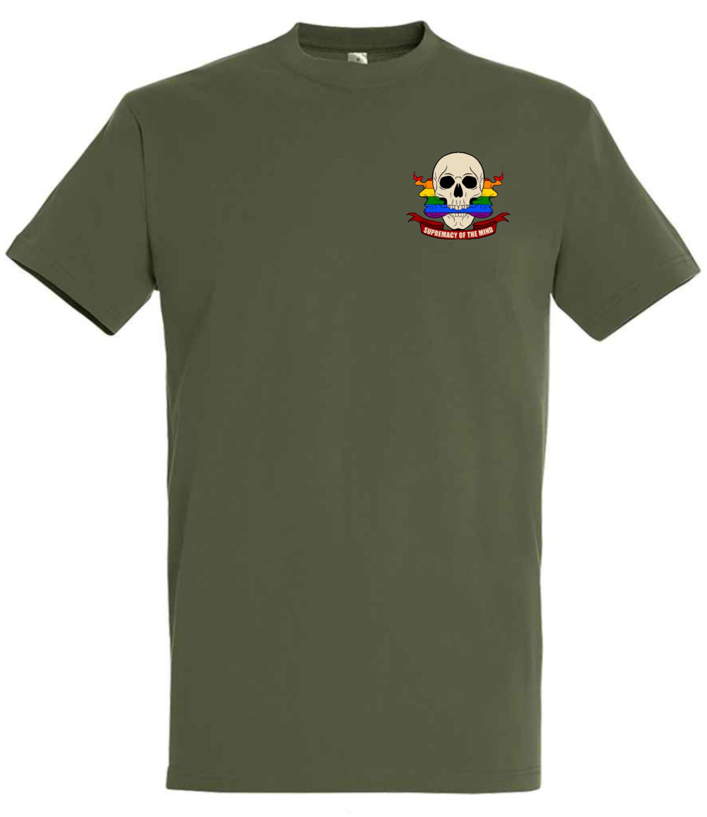 Supremacy of the mind T'shirt smokin pride skull emblem in army