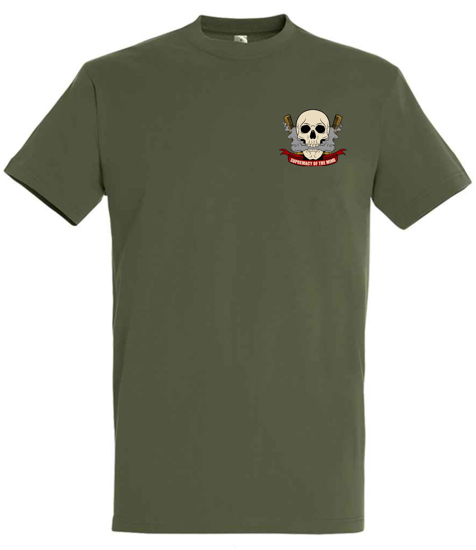 Supremacy of the mind T'shirt Combs skull emblem in Army