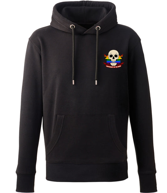 Supremacy in the mind Organic Hoodie with Smokin Pride skull emblem in Black