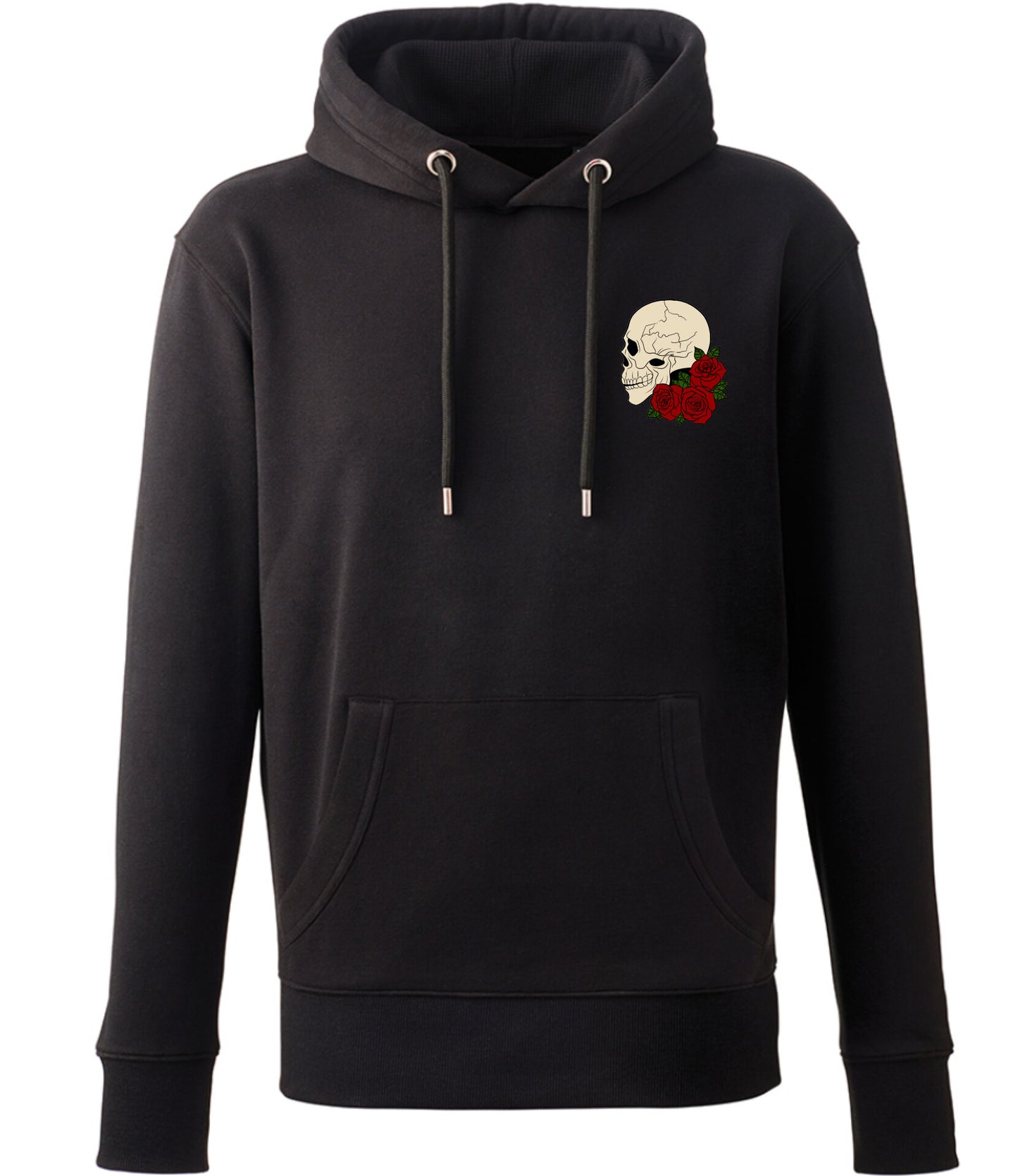 Supremacy in the mind Organic Hoodie with Roses skull emblem in Black