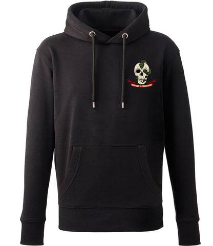 Supremacy in the mind Organic Hoodie with Snake skull emblem in Black