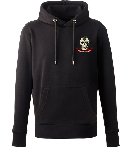 Supremacy in the mind Organic Hoodie with Snake skull emblem in Black