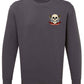 Supremacy of the mind crewneck sweater with combs emblem in charcoal grey