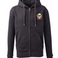 Supremacy of the mind full zip hoodie with skull motif in charcoal grey