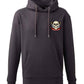Supremacy of the mind organic hoodie with comb skull emblem in Charcoal grey