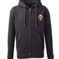 Supremacy of the mind full zip hoodie with skull smokin pride motif in charcoal grey