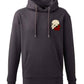 Supremacy in the mind Organic Hoodie with Roses skull emblem in Charcoal grey