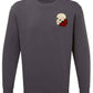 Supremacy of the mind organic crew neck sweater side skull with Roses in Grey