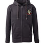 Supremacy of the mind full zip hoodie with skull snake motif in charcoal grey