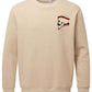 Supremacy of the mind organic crew neck sweater side skull with moustache in  Sand