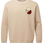 Supremacy of the mind organic crew neck sweater side skull with Roses in Sand