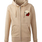 Supremacy of the mind full zip hoodie with skull roses motif in sand