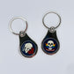 Supremacy of the mind stainless steel keyring with skull emblems