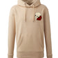 Supremacy in the mind Organic Hoodie with Roses skull emblem in sand