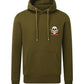 Supremacy of the mind organic hoodie with comb skull emblem in khaki