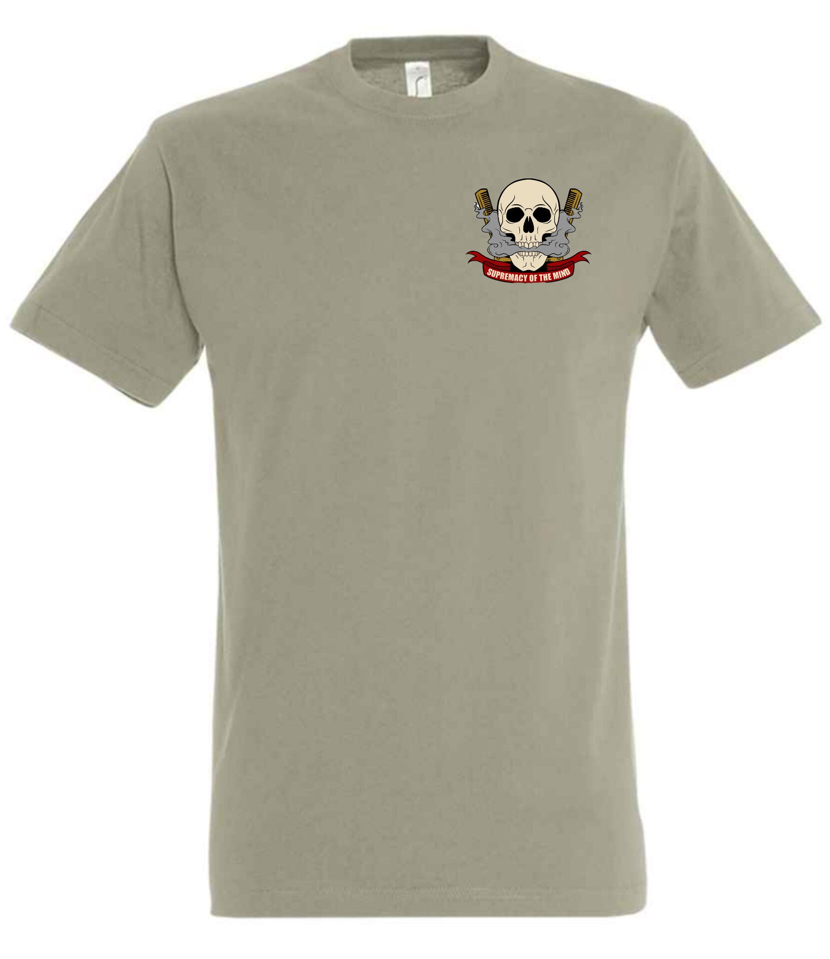 Supremacy of the mind T'shirt Combs skull emblem in Khaki