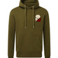 Supremacy in the mind Organic Hoodie with Roses skull emblem in Khaki