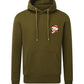 Supremacy of the mind organic hoodie with side skull with moustache emblem in khaki