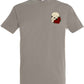 Supremacy of the mind T'shirt side skull with Roses emblem in light grey