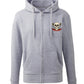 Supremacy of the mind full zip hoodie with skull motif in marl grey