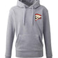 Supremacy of the mind organic hoodie with side skull with moustache emblem in Marl Grey