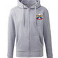 Supremacy of the mind full zip hoodie with skull smokin pride motif in marl grey