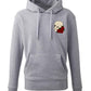 Supremacy in the mind Organic Hoodie with Roses skull emblem in Marl Grey