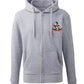 Supremacy of the mind full zip hoodie with skull snake motif in grey marl