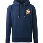 Supremacy of the mind organic hoodie with side skull with moustache emblem in Navy