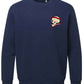 Supremacy of the mind organic crew neck sweater side skull with moustache in Navy