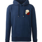 Supremacy in the mind Organic Hoodie with Roses skull emblem in Navy