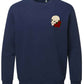 Supremacy of the mind organic crew neck sweater side skull with Roses in Navy