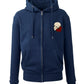 Supremacy of the mind full zip hoodie with skull roses motif in navy