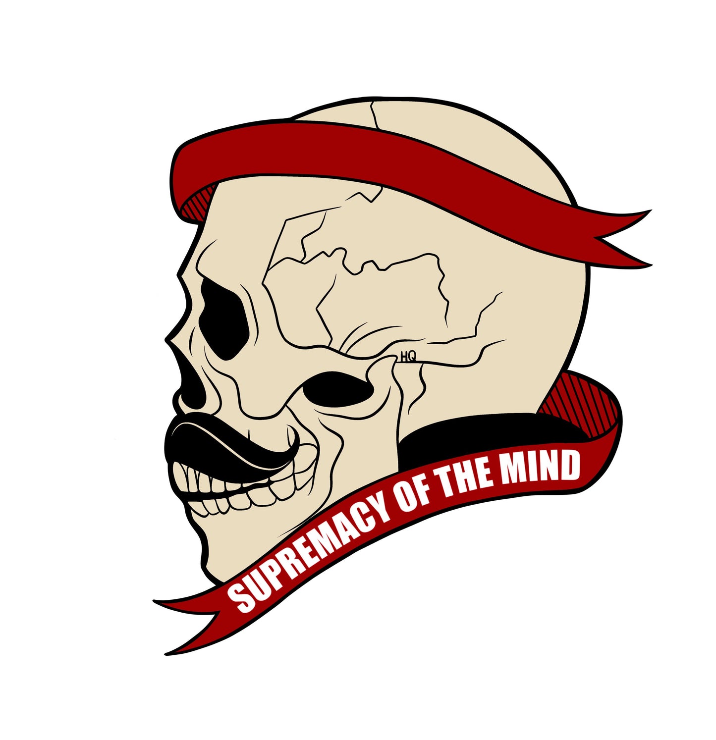 Supremacy of the mind
Support Mental Health 
Moustache skull design