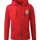 Supremacy of the mind full zip hoodie with skull motif in red