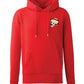 Supremacy of the mind organic hoodie with side skull with moustache emblem in Red