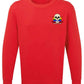 Supremacy of the mind organic crew neck sweater smokin pride skull in Red