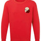 Supremacy of the mind organic crew neck sweater side skull with Roses in Red