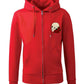 Supremacy of the mind full zip hoodie with skull roses motif in red 