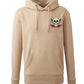 Supremacy of the mind organic hoodie with comb skull emblem in Sand