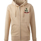 Supremacy of the mind full zip hoodie with skull snake motif in sand