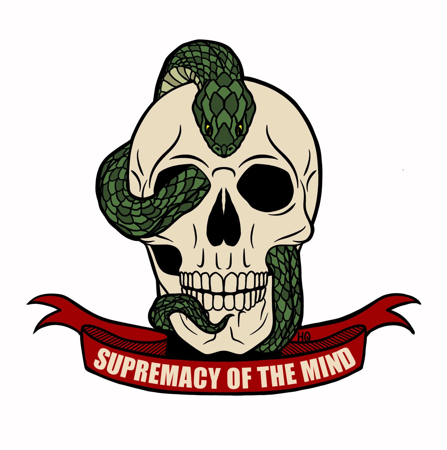 Supremacy of the mind
Support Mental Health 
snake skull design